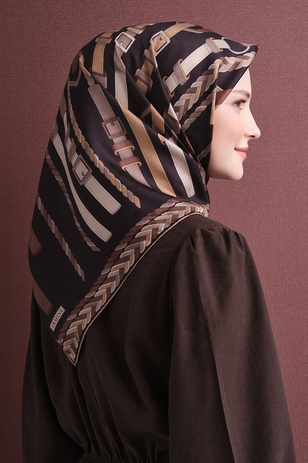 Armine Jakarlı İpek Eşarp 9607D 01 - Görsel 2