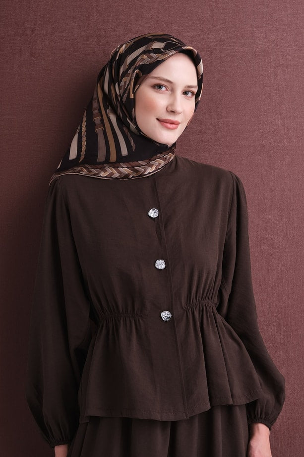 Armine Jakarlı İpek Eşarp 9607D 01 - Görsel 3