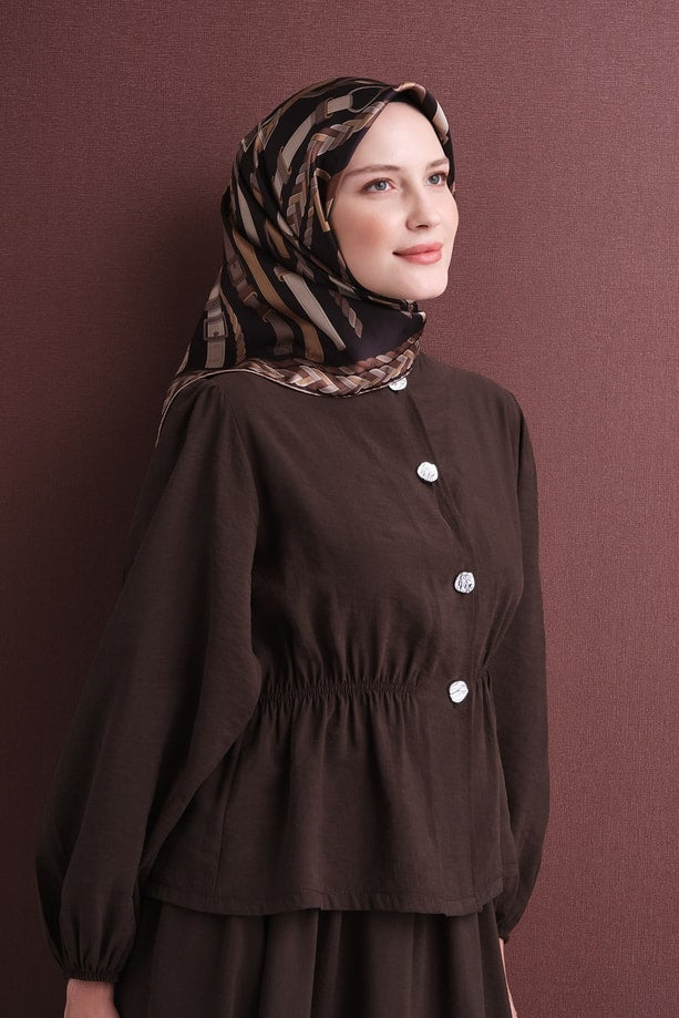 Armine Jakarlı İpek Eşarp 9607D 01 - Görsel 4