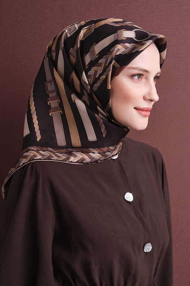 Armine Jakarlı İpek Eşarp 9607D 01 - Görsel 5