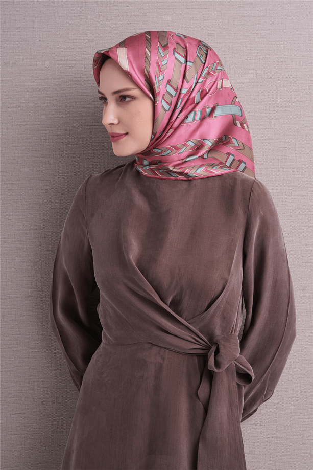 Armine Jakarlı İpek Eşarp 9607D 06 - Görsel 4