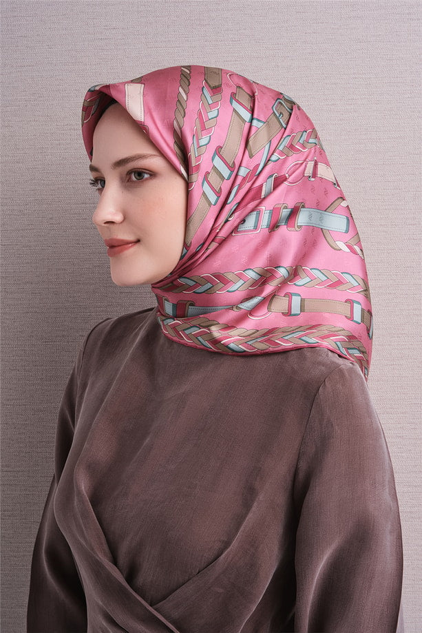 Armine Jakarlı İpek Eşarp 9607D 06 - Görsel 5