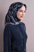 Armine Jakarlı İpek Eşarp 9607D 10 - Görsel 1