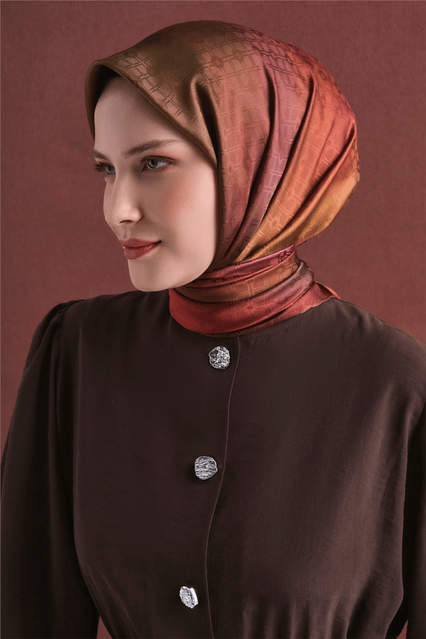 Armine Jakarlı İpek Eşarp 9647D 05 - Görsel 4