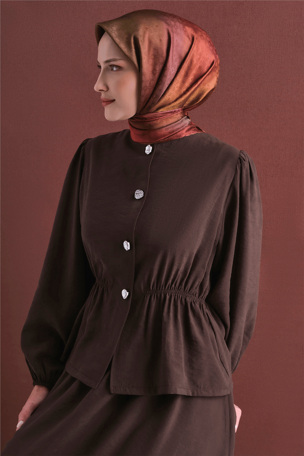 Armine Jakarlı İpek Eşarp 9647D 05 - Görsel 6