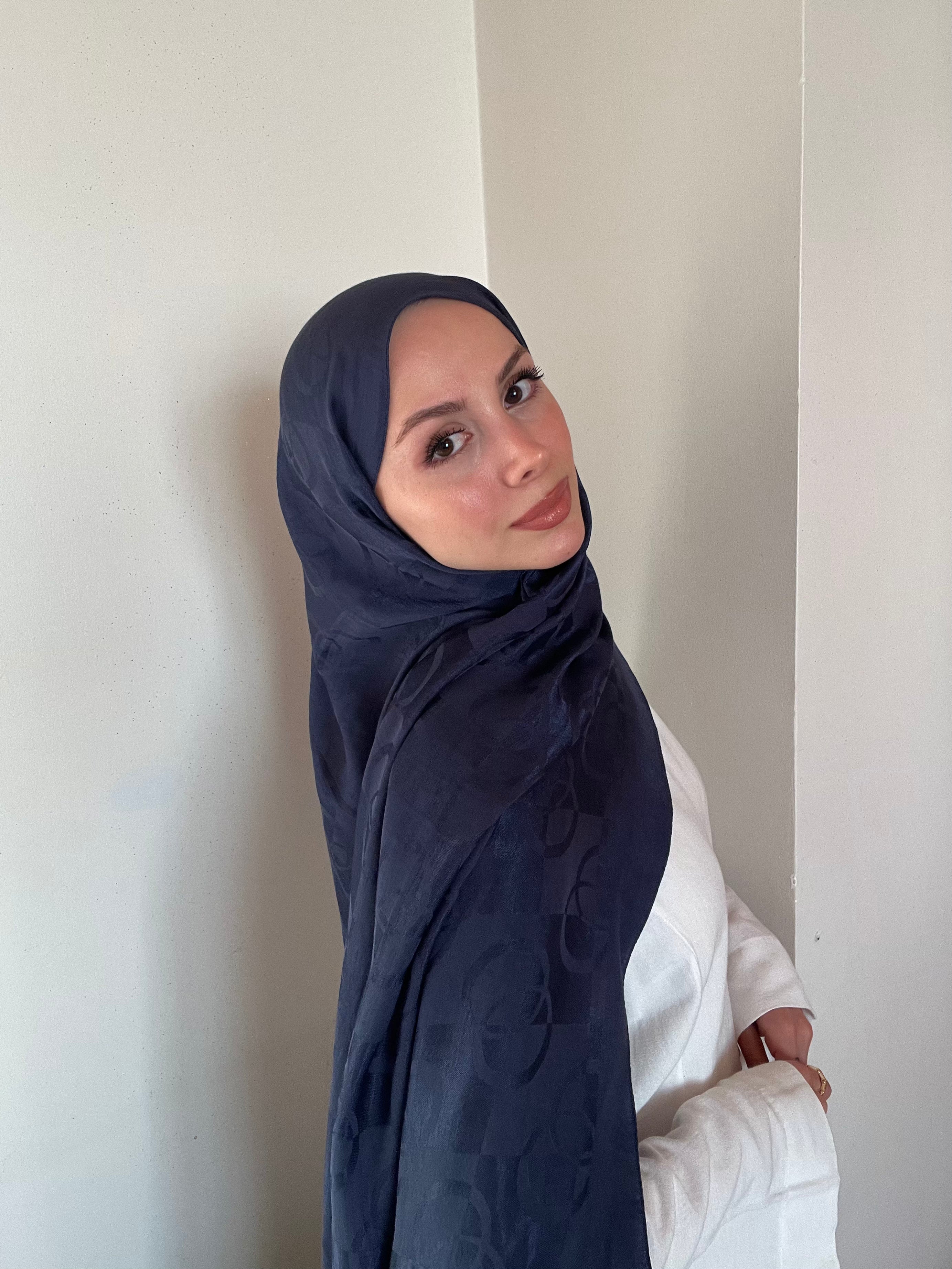 Harem Pırlanta Halka Şal Lacivert