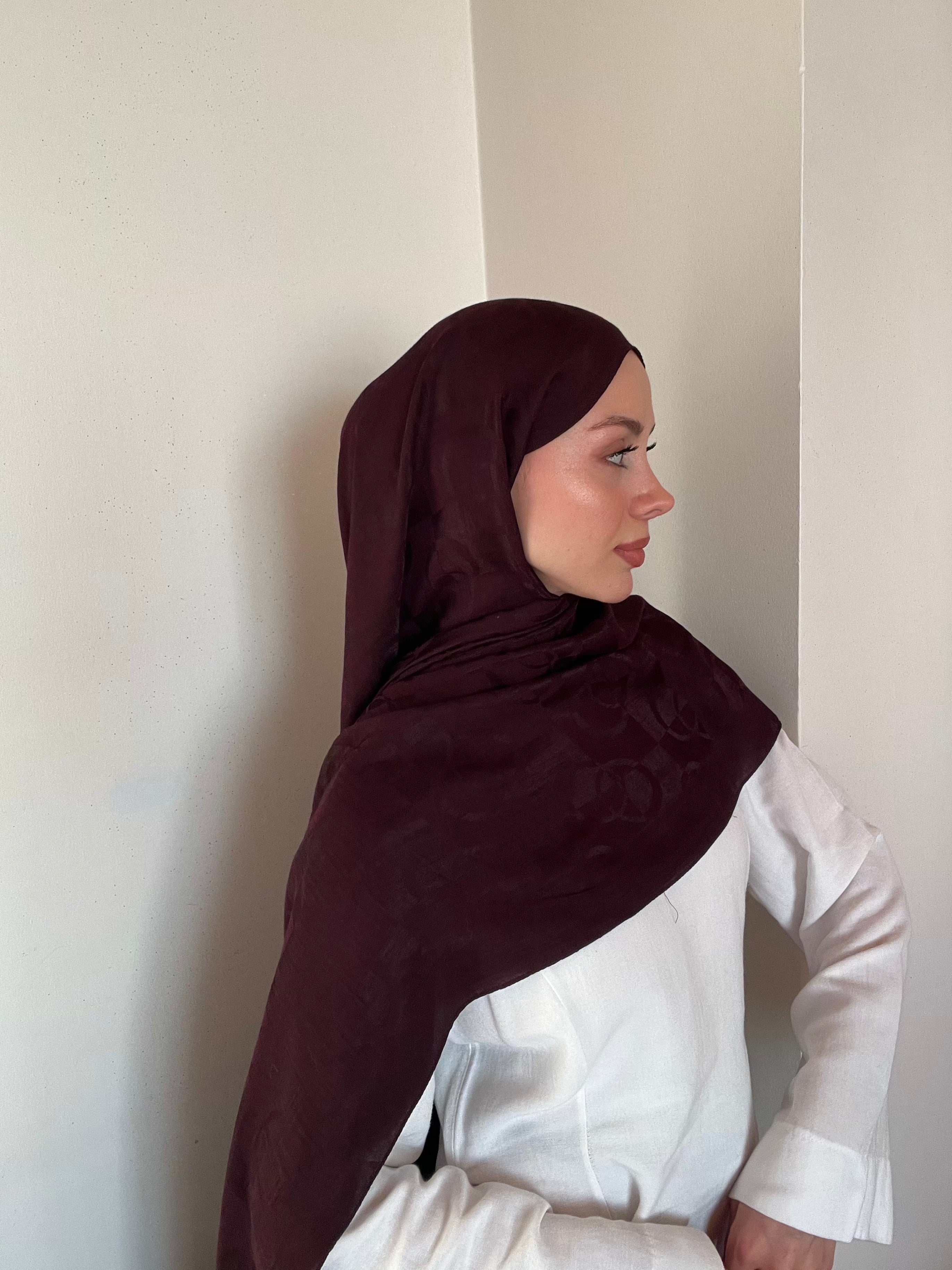 Harem Pırlanta Halka Şal Bordo