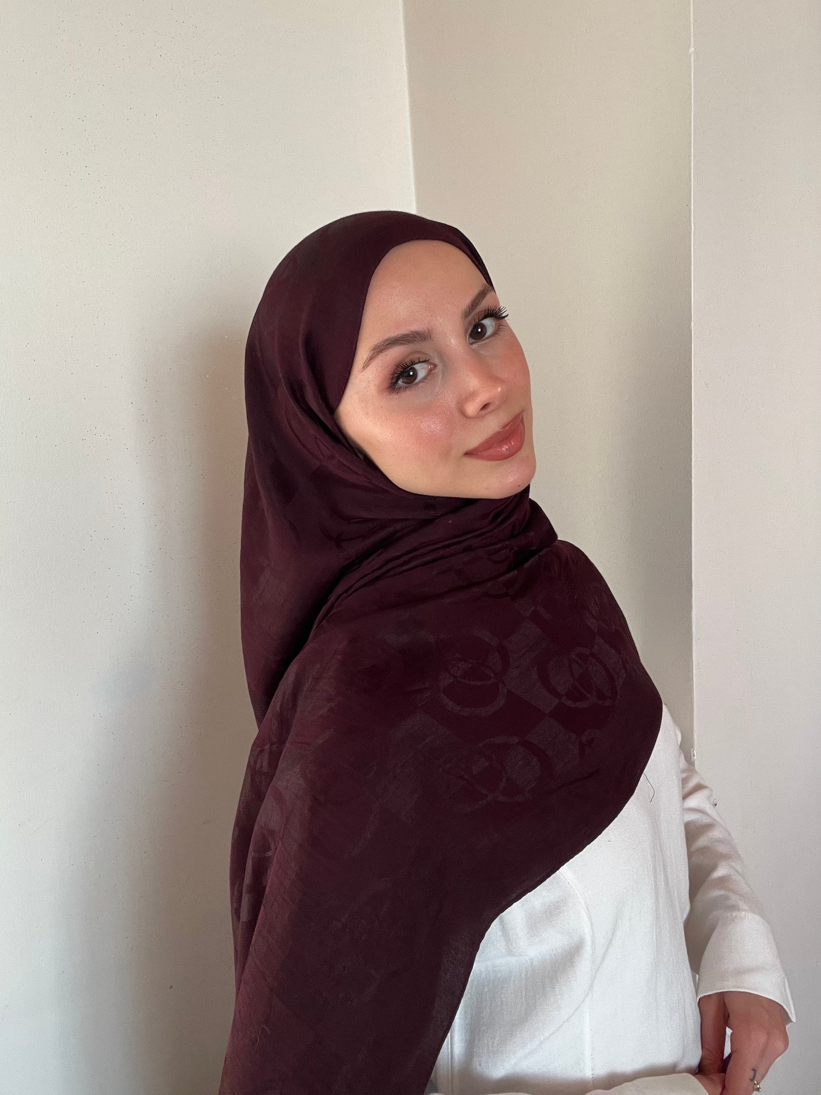 Harem Pırlanta Halka Şal Bordo