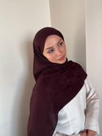 Harem Pırlanta Halka Şal Bordo