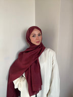 Akel Asetat Labirent Şal Bordo