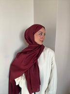 Akel Asetat Labirent Şal Bordo