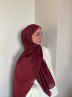 Akel Asetat Labirent Şal Bordo