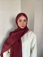 Akel Asetat Labirent Şal Bordo