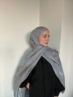 Akel Asetat Üçgen Şal Gri
