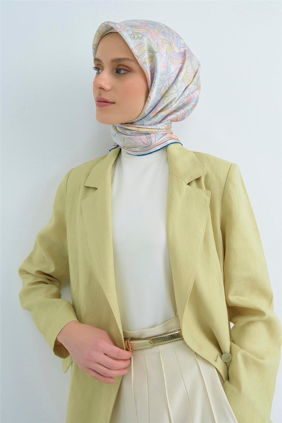 Armine 2026 İlkbahar Yaz Saf İpek Sura Eşarp 9508D 32