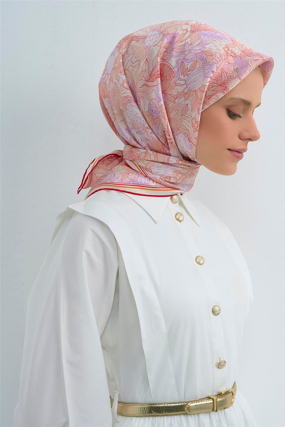 Armine 2026 İlkbahar Yaz Saf İpek Sura Eşarp 9508D 56
