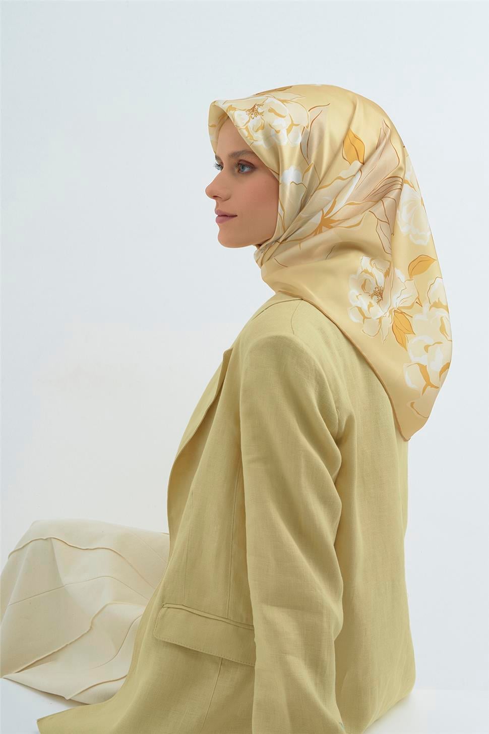 Armine 2026 İlkbahar Yaz Saf İpek Sura Eşarp 9509D 07