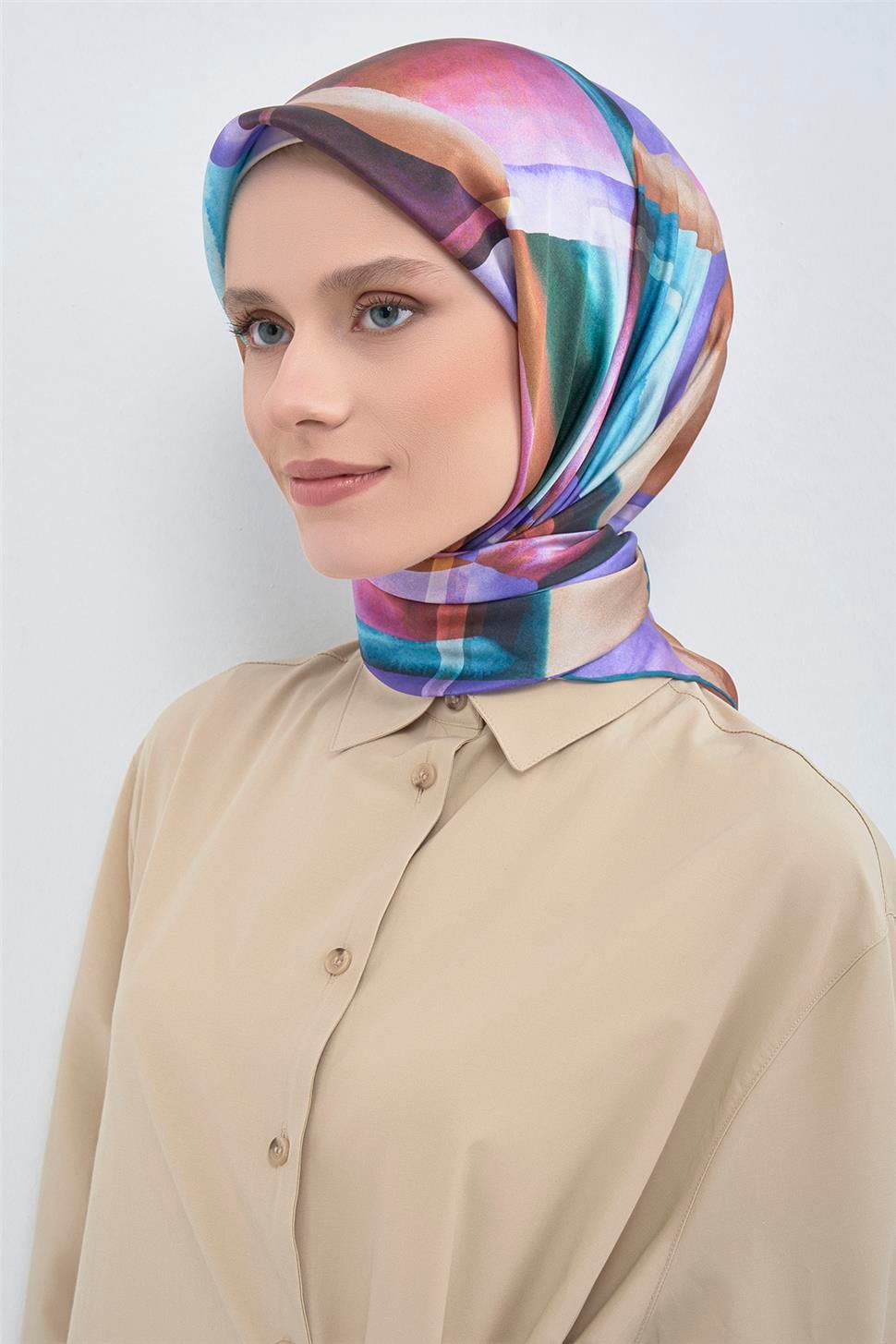 Armine 2026 İlkbahar Yaz Saf İpek Sura Eşarp 9510D 05