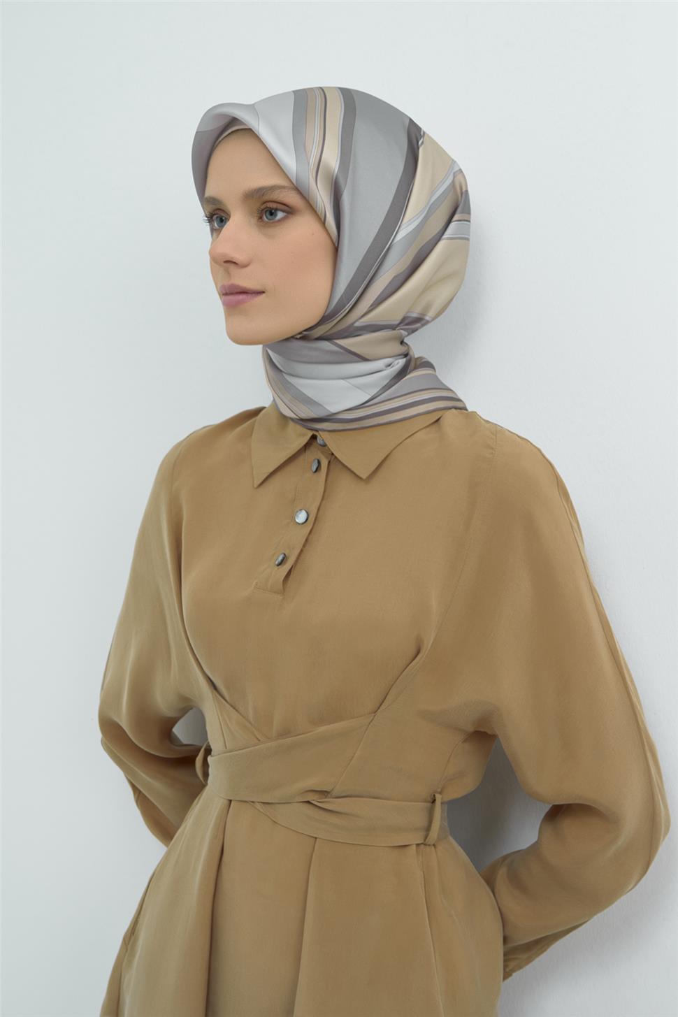 Armine 2026 İlkbahar Yaz Saf İpek Sura Eşarp 9514D 02