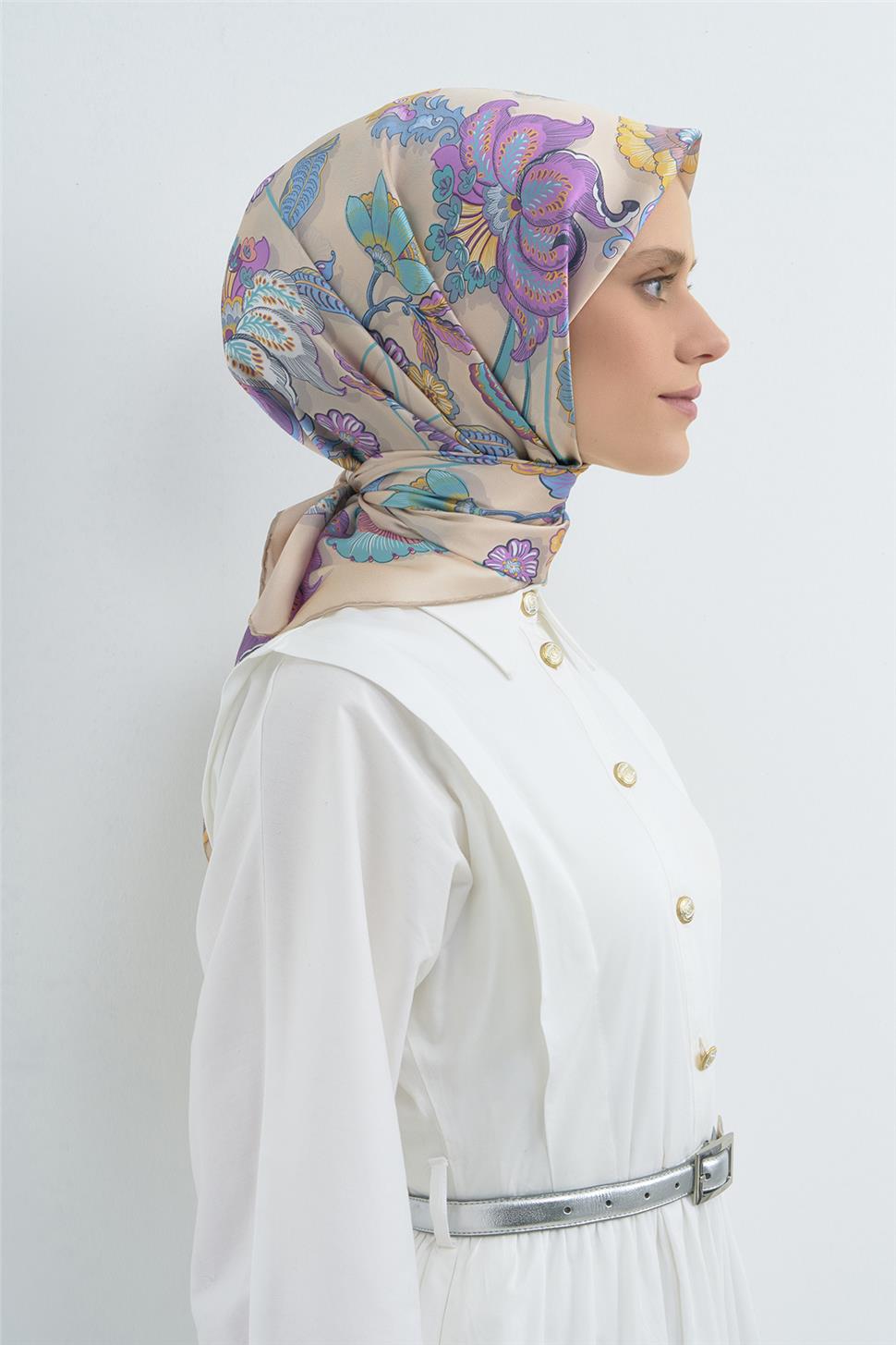 Armine 2026 İlkbahar Yaz Saf İpek Sura Eşarp 9523D 35