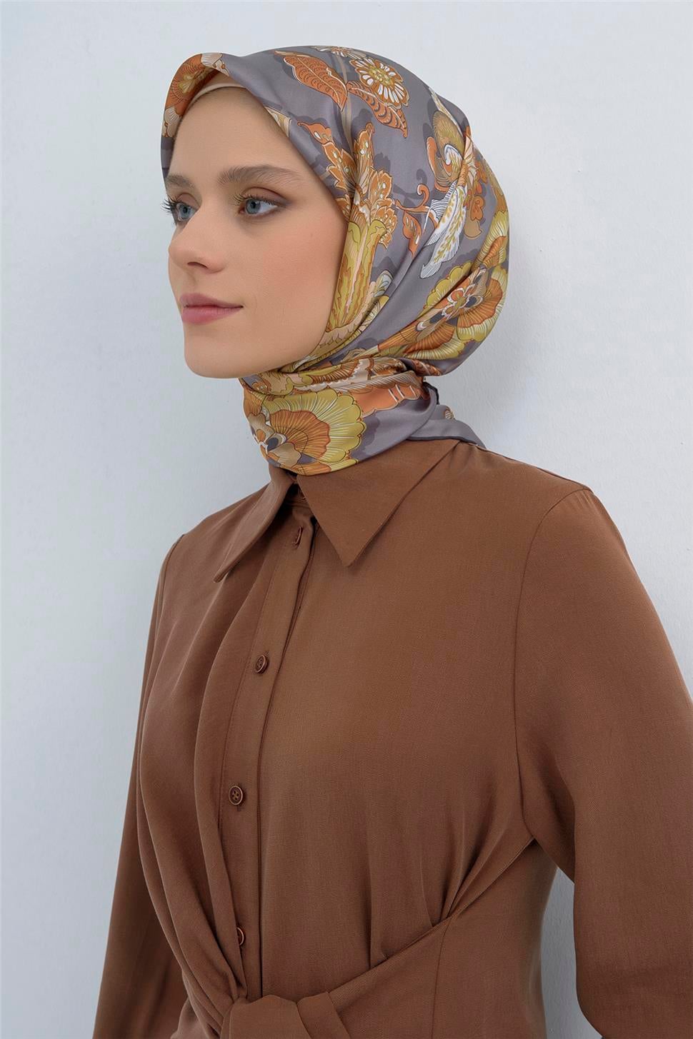 Armine 2026 İlkbahar Yaz Saf İpek Sura Eşarp 9523D 53