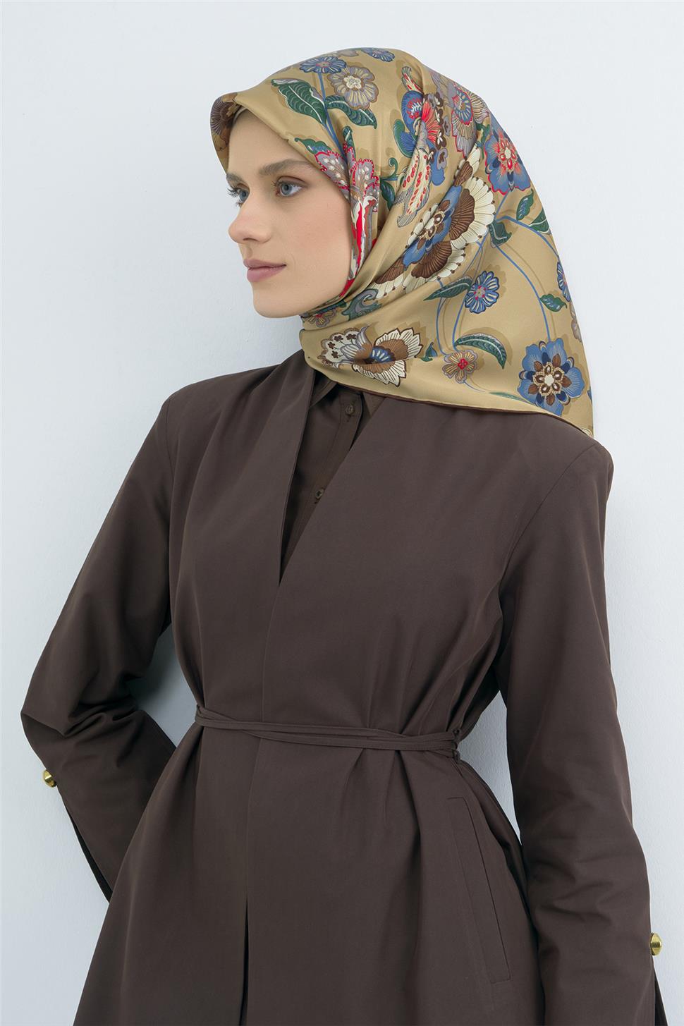 Armine 2026 İlkbahar Yaz Saf İpek Sura Eşarp 9523D 55