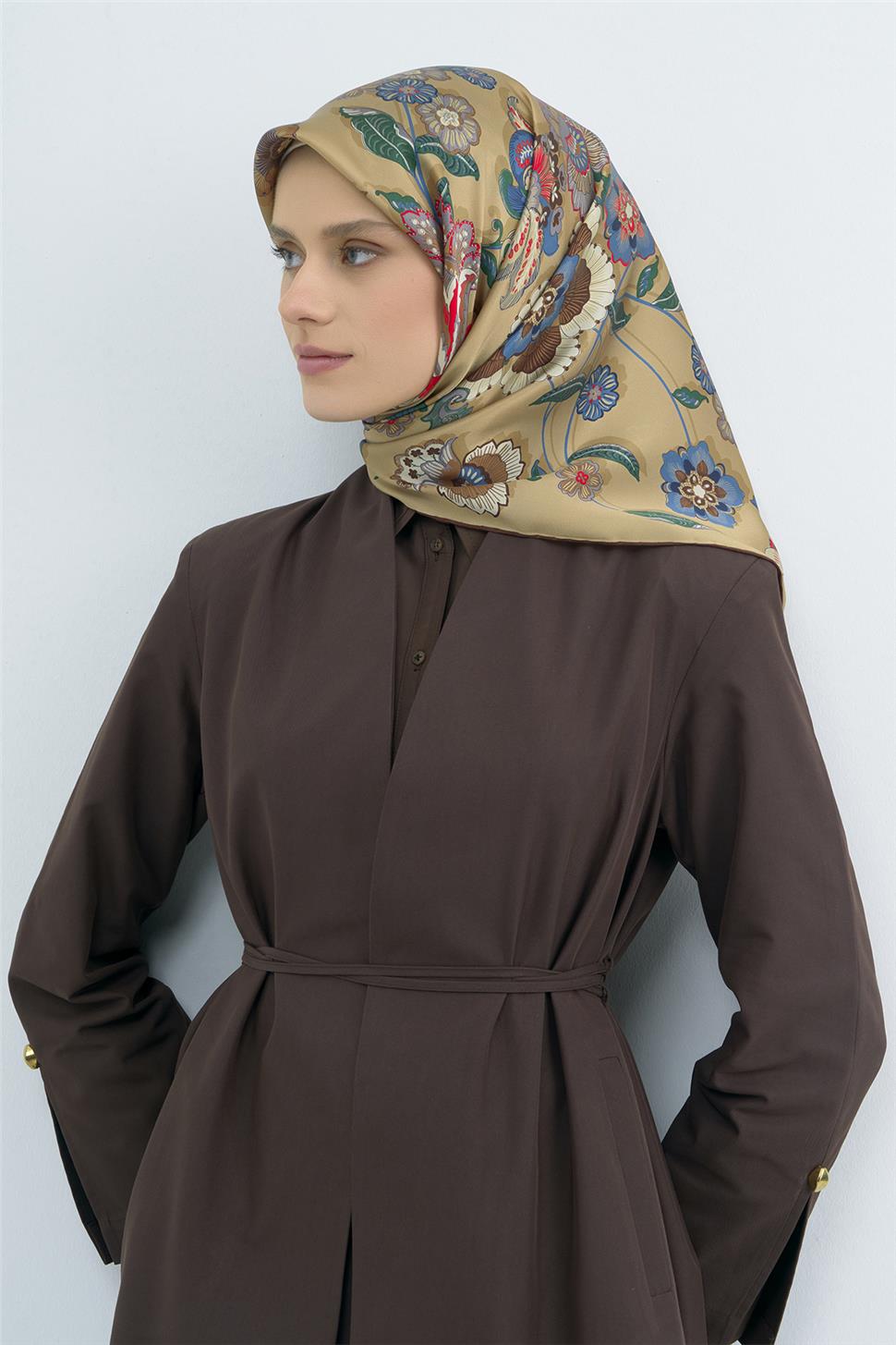 Armine 2026 İlkbahar Yaz Saf İpek Sura Eşarp 9523D 55