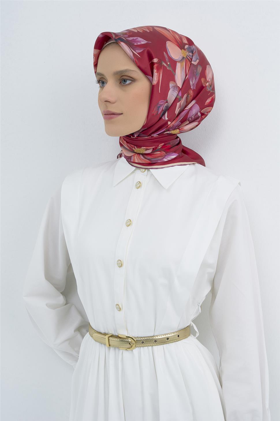 Armine 2026 İlkbahar Yaz Saf İpek Sura Eşarp 9524D 34