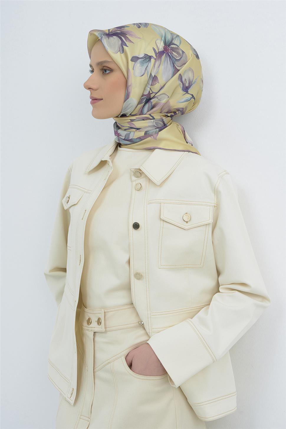 Armine 2026 İlkbahar Yaz Saf İpek Sura Eşarp 9524D 50