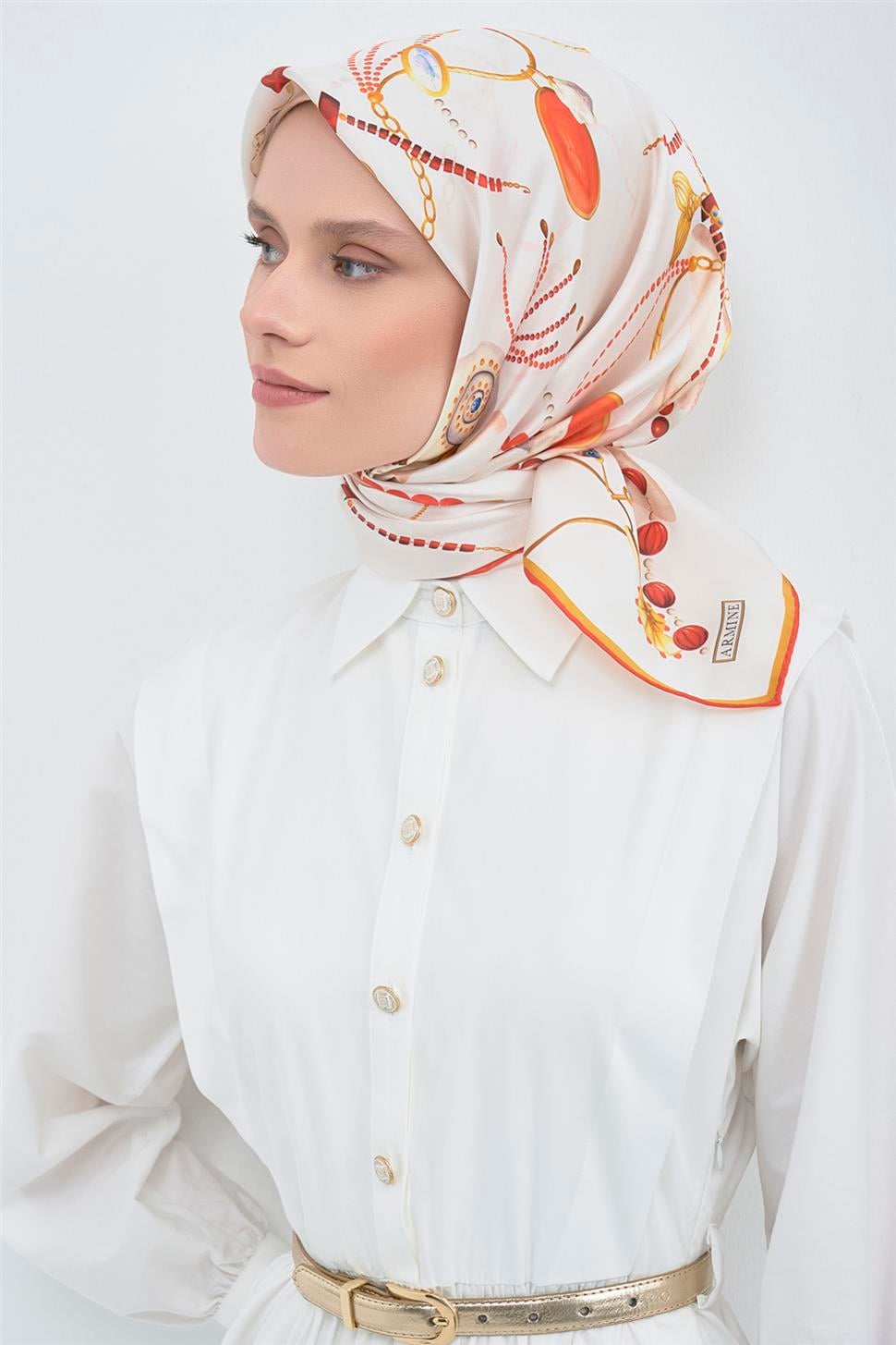 Armine 2026 İlkbahar Yaz Saf İpek Sura Eşarp 9527D 09