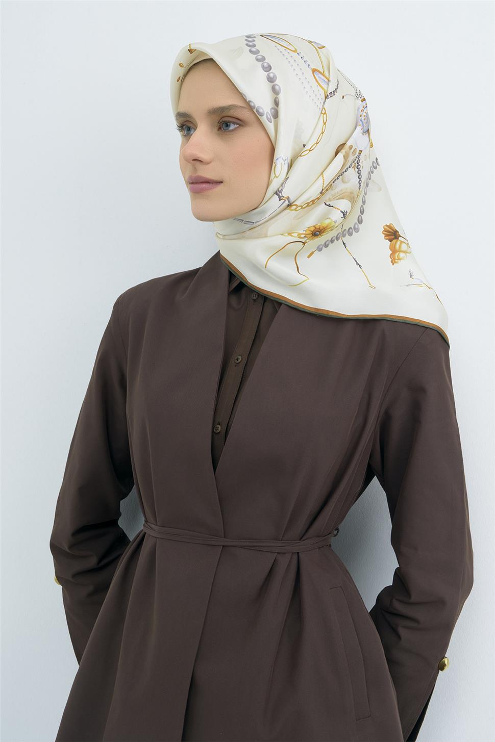 Armine 2026 İlkbahar Yaz Saf İpek Sura Eşarp 9527D 84