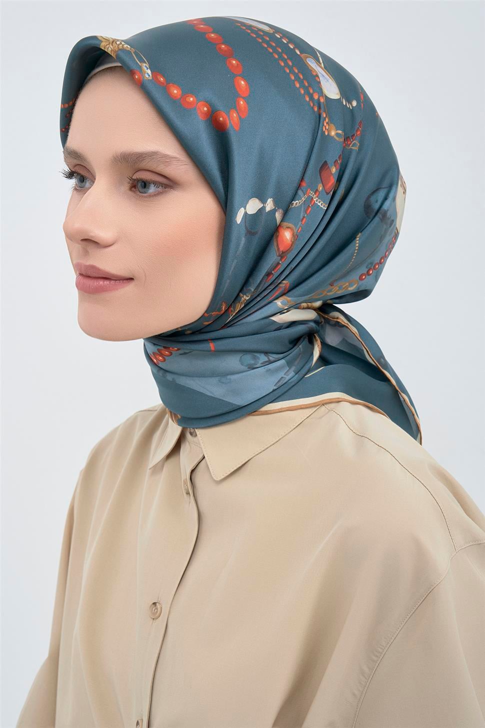 Armine 2026 İlkbahar Yaz Saf İpek Twill Eşarp 9527D 81