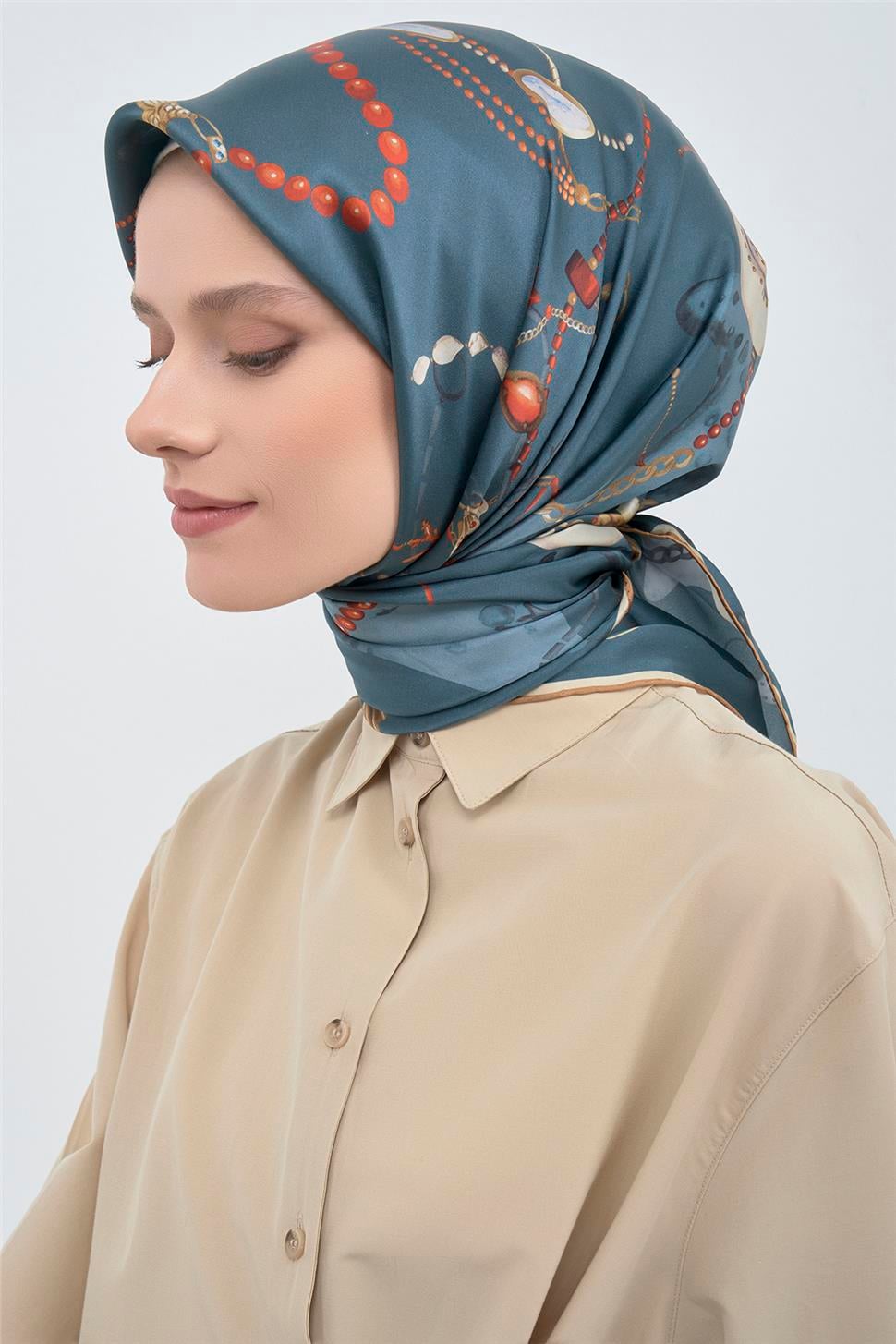 Armine 2026 İlkbahar Yaz Saf İpek Twill Eşarp 9527D 81