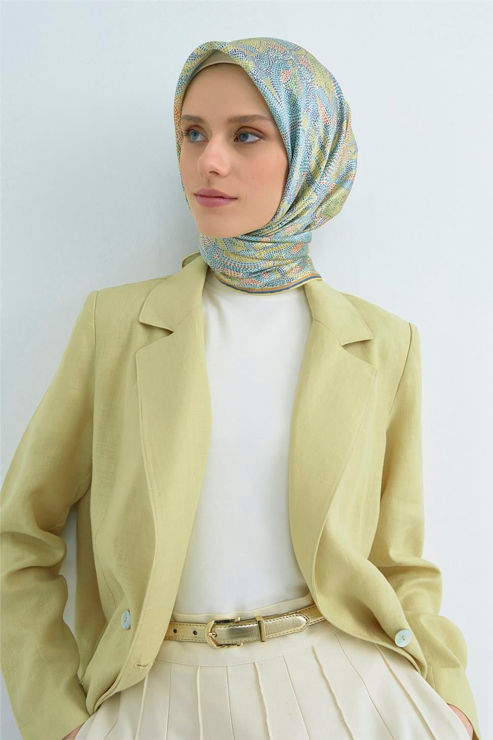 Armine 2026 İlkbahar Yaz Saf İpek Sura Eşarp 9540D 81